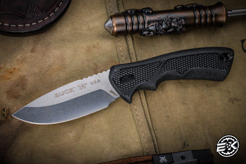 Buck BuckLite Max II Small Fixed Blade Knife Black 3.25" 420 Drop Point Stonewash 0684BKS