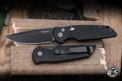 ProTech TR-3 X1 Automatic Folding Knife Black Fish Scale 3.5" MagnaCut Black