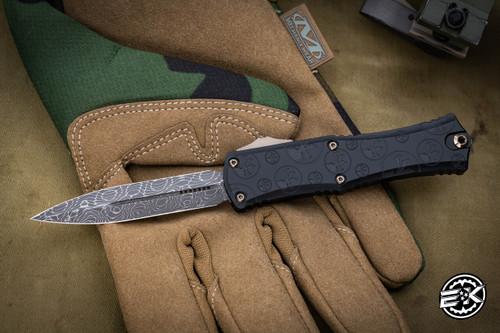 Microtech Hera II Mini OTF Claw Burst Engraved 3" Dagger Damascus 1702M-16CBS