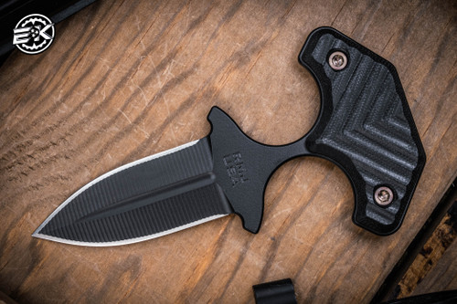 RMJ Tactical BUB Push Dagger Fixed Blade Black G10 2.5" Nitro-V Black 