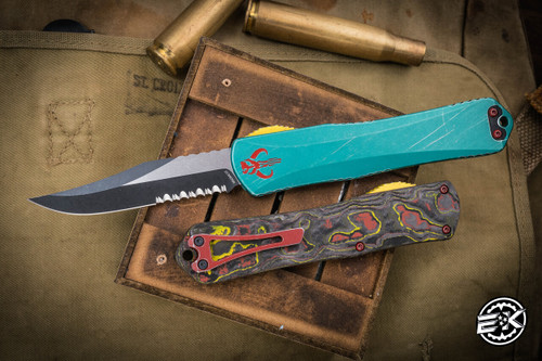 Heretic Knives Manticore X OTF Knife Bounty Hunter 3.75" Bowie Serrated H030B-14B-BOUNTY
