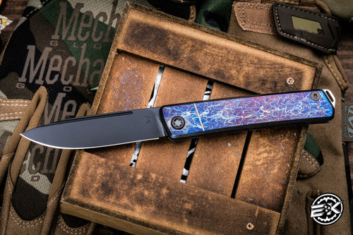 Medford Gentleman Jack (GJ-2) Slip Joint Knife Acid Etch Flamed Titanium 3.1" Drop Point DLC