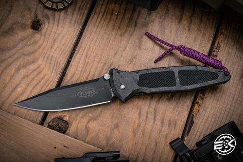 Preowned-Vintage Microtech Socom Elite Camo Manual Folding Knife 4" Black Clip Point 3/1999