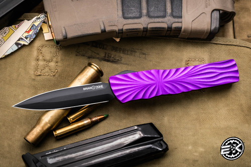Brian Tighe Twist Tighe Ceramic Purple OTF Automatic Knife 3.75" DLC Dagger