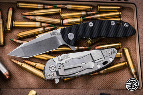 Rick Hinderer Knives XM-18 3.0" Harpoon Tanto Knife Black G10, Stonewash