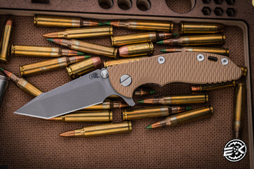 Rick Hinderer Knives XM-18 3.0" Harpoon Tanto Knife Coyote G10, Battle Bronze