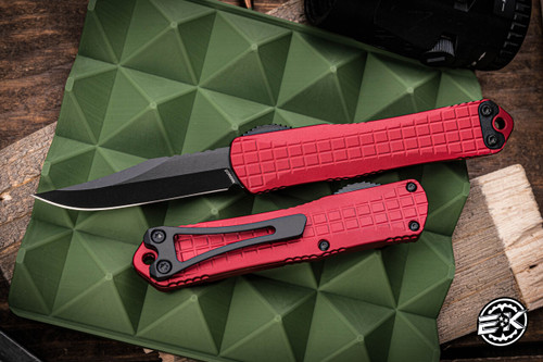 Heretic Knives Manticore S OTF Automatic Knife Red Frag 2.6" Bowie DLC Black  H022BF-6A-RED