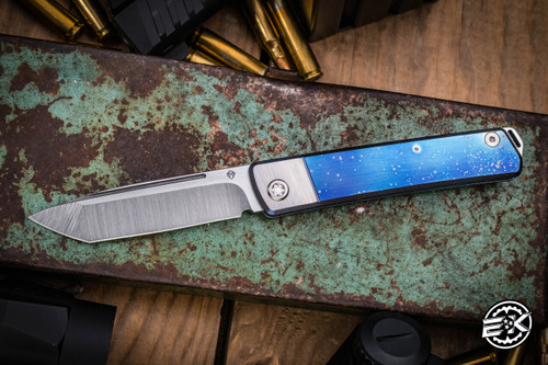 Medford Gentleman Jack (GJ-2) Slip Joint Knife Flamed Galaxy/Brushed Titanium 3.1" Tanto Tumbled