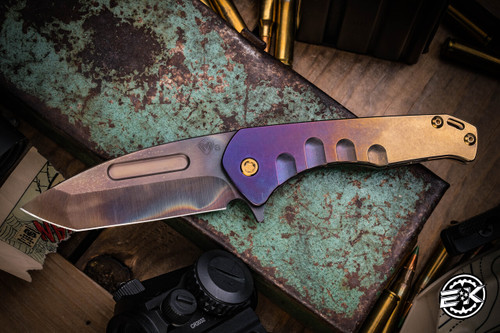 Medford Praetorian Slim Flipper Folding Knife Bronze-Violet Fade Titanium 3.3" Vulcan Tanto