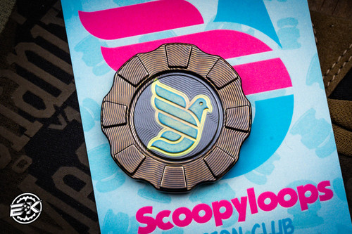 HiTex Gear Scoopyloops "Pigeon Club" COTMC Poker Chip Anodized Titanium 