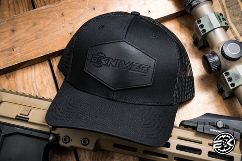  EK Custom Leather Patch Trucker Hat One Size Fits All Richardson Black
