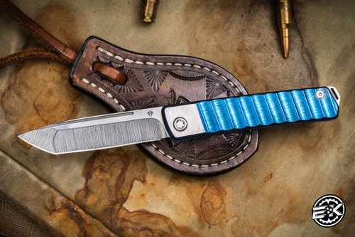 Medford Gentleman Jack (GJ-2) Slip Joint Knife Blue Gator Belly Sculpted Titanium 3.1" Tanto