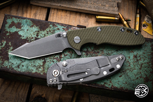 Rick Hinderer Knives XM-18 3.0" Harpoon Tanto Knife OD Green G10, Working Finish