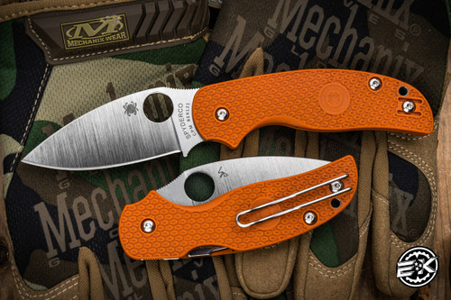 Spyderco Sage 5 Lightwight Compression Lock Folding Knife Burnt Orange FRN 3" REX-121 Leaf Satin