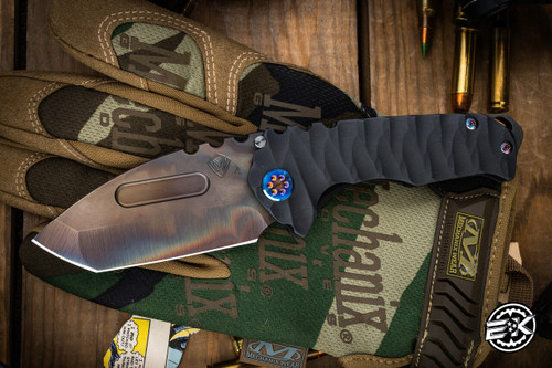 Medford Praetorian Genesis T Folding Knife DLC Black Predator Sculpted Titanium 3.3" Vulcan Tanto