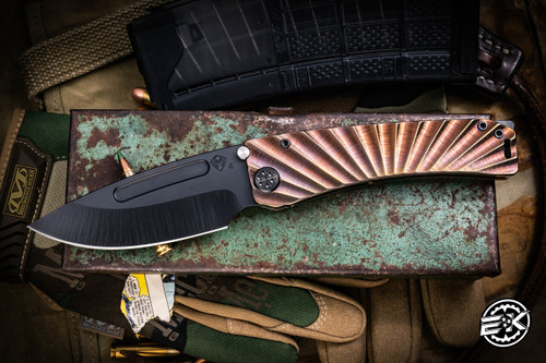 Medford Marauder-H Folding Knife Rose-Bronze "Rising Sun" Sculpted Titanium 3.75" Drop Point DLC