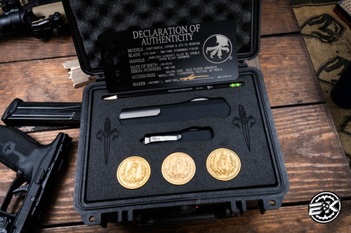 PREOWNED-Microtech/Marfione Custom Continental Set "John Wick Cypher UTX-70 D/E Stonewash