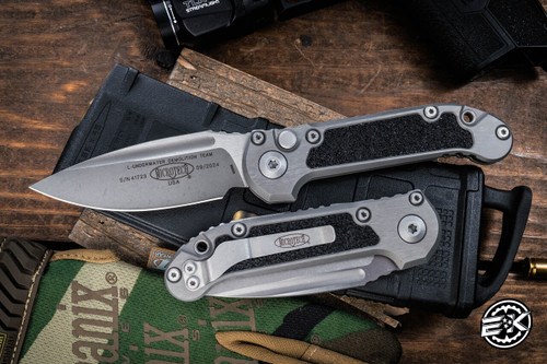 Microtech LUDT Gen III Automatic Folding Knife Natural Clear Aluminum 3.4" M390 Apocalyptic Stonewash 1135-10APNC