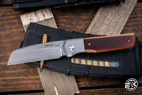 Enrique Pena Custom "LUXE" Butterscotch Micarta Titanium Bolsters 3.25" Hand Rubbed