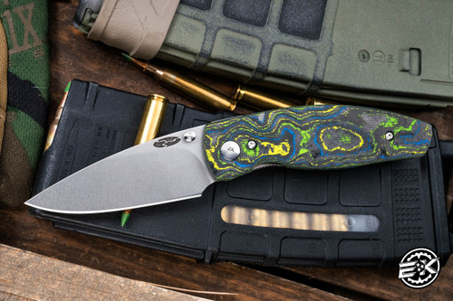 Three Rivers Manufacturing NEUTRON 2 Folding Knife Gecko Camo Carbon 3" MagnaCut Stonewash