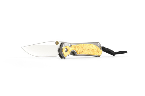 Chris Reeve Knives Large Sebenza 31 Folding Knife Polished Titanium, Box Elder Inlay 3.6" MagnaCut Drop Point Polished L31-1628
