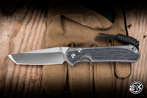 Chris Reeve Knives Small Sebenza 31 Sandblasted Titanium, Black Micarta Inlay 3" MagnaCut Tanto S31-1228