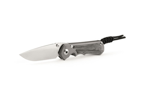 Chris Reeve Knives Large Inkosi Glass Blasted Inlay Micarta Canvas Black Folding Knife 3.6" MagnaCut Tanto CRKLIN-1132