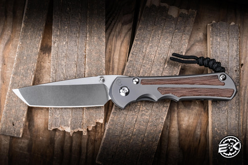 Chris Reeve Knives Large Inkosi Folding Knife Glass Blasted Titanium, Natural Canvas Micarta Inaly 3.6" MagnaCut Tanto LIN-1134