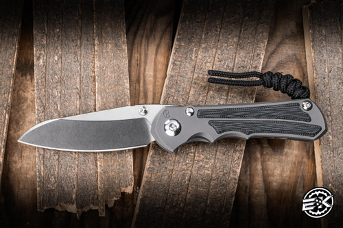 Chris Reeve Knives Small Inkosi Folding Knife Glass Blasted Titanium/Black Canvas Micarta Inlay 2.8" MagnaCut Insingo SIN-1124