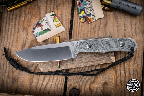 Chris Reeve Knives Backpacker Fixed Blade Knife Black Micarta 4" MagnaCut Drop Point Stonewash BPR-1000