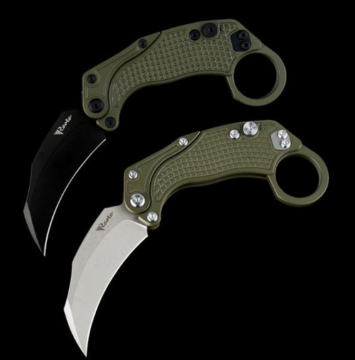 Reate EXO-K OTF Knife Black  Aluminum N690 3" Stonewashed