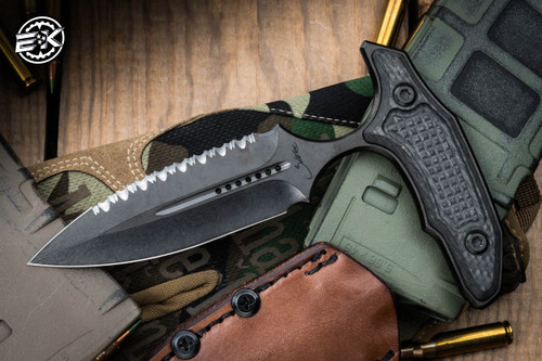 Marfione Custom/Bastinelli Hypnotic Carbon Fiber Fixed Blade Push