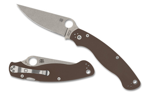 Spyderco Military 2 Sprint Run Knife G-10 CPM 15V 4" Brown C36GPBN15V