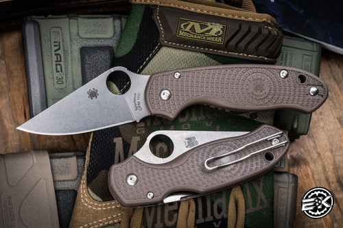 Sprint Run-Spyderco Para 3 Lightweight Knife Brown FRN Satin 15V 2.93" C223PBN15V