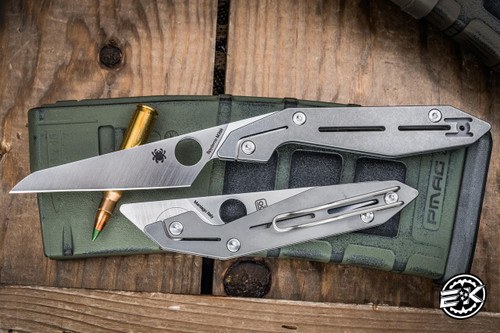 Spyderco NAND Slipit Folding Knife Gray Titanium 3.2" M398 Wharncliffe C270TIP