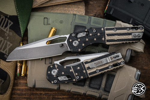 Microtech MSI Ram-Lok Tri-Grip Polymer Flag Engraved 3.9" M390 Apocalyptic 210T-10APPMFLAG