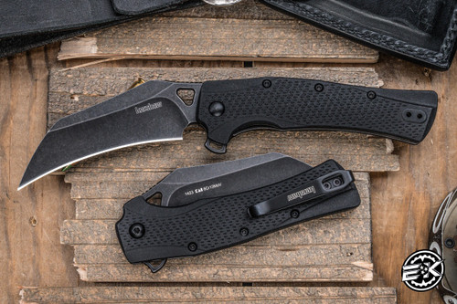 Kershaw Dawnstar Assisted Folding Knife Black Glass Polymer 3.5" Hawkbill Blackwash  1423