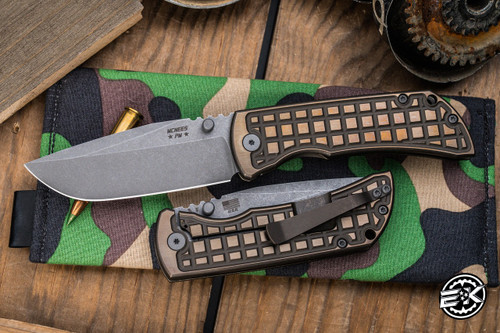 Mcnees Knives Mac 2 Titanium Frag Bronze Two Tone 3.5" MagnaCut Atomic Stonewash