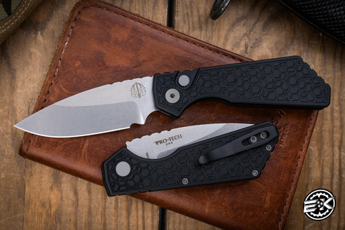 ProTech Strider PT+  Gridlock Automatic Knife Black Aluminum 3" CPM Magnacut PT205-GRIDLOCK