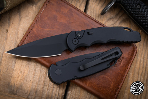 ProTech TR-5 Tactical Response Automatic Folding Knife Black Aluminum w/ Tritium Button 3.25" S35VN Drop Point DLC  T503-OPERATOR