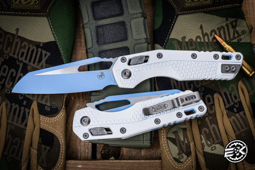 Microtech Standard Issue "MSI" Ram-LOK Manual Folding Knife White Polymer 3.85" Blue Sky 210T-1PMCWH-Y7