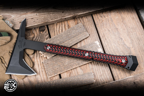 RMJ Tactical Ragnarok 14 Tomahawk Black Widow G10 3.5" 80CRV2 Graphite Black RAG-GB/BW