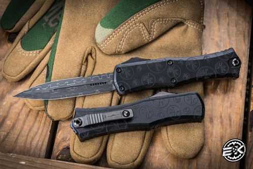 Microtech Hera II Mini OTF Claw Burst Engraved Vegas Forge 3" Bayonet Damascus 1701M-16MS1