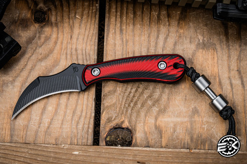 RMJ Tactical "Gym Rat" Fixed Blade Knife Black Widow G10 2.4" Graphite Black Cerakote