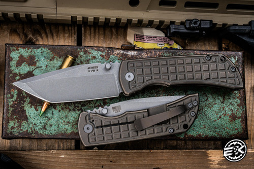 Mcnees Knives MAC2 Atomic Blue Bronze Frag Titanium 3.5" MagnaCut Tanto