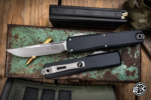 Microtech Ultratech ZBP OTF Automatic Knife Black Aluminum 3.5" M390 Apocalyptic 1121-10AP