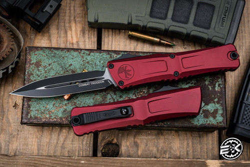 Microtech Combat Troodon Gen III OTF Automatic Knife Merlot Red 4" Dagger Black 1142-1MR