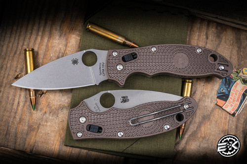Sprint Run-Spyderco Manix 2 Lightweight Folding Knife Brown FRCP 3.37" 15V C101PBN15V2
