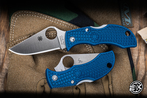 Spyderco Manbug Folding Knife Cobalt Blue FRN 1.96" CPM SPY27 MPCBL