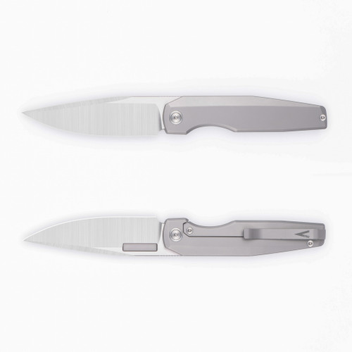 Vero Lux Mini Titanium Stonewash Handles 3.3" M390 Belt Satin